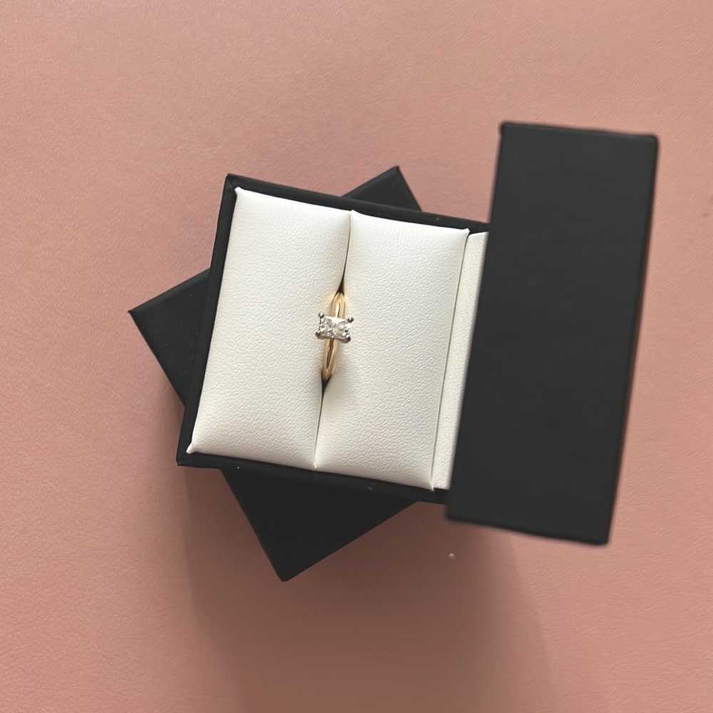 Moissanite Ring in Yellow Gold - Size 5.5